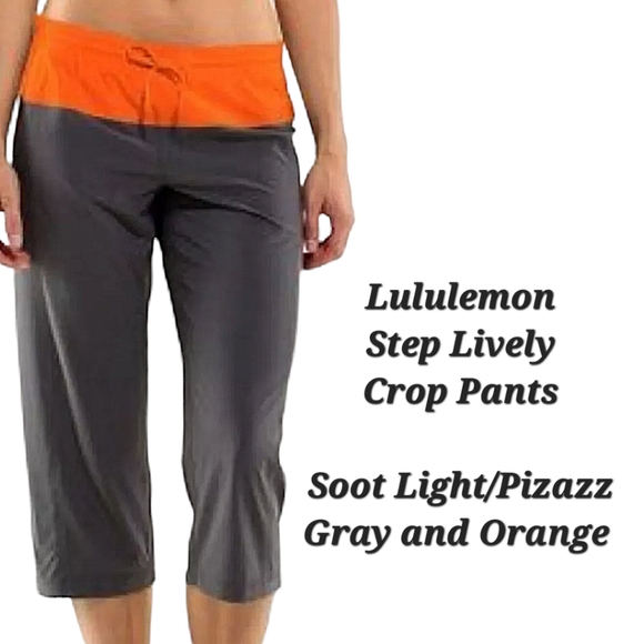 Lululemon Step Lively Crop Pants Orange and Gray - Picture 1 of 16